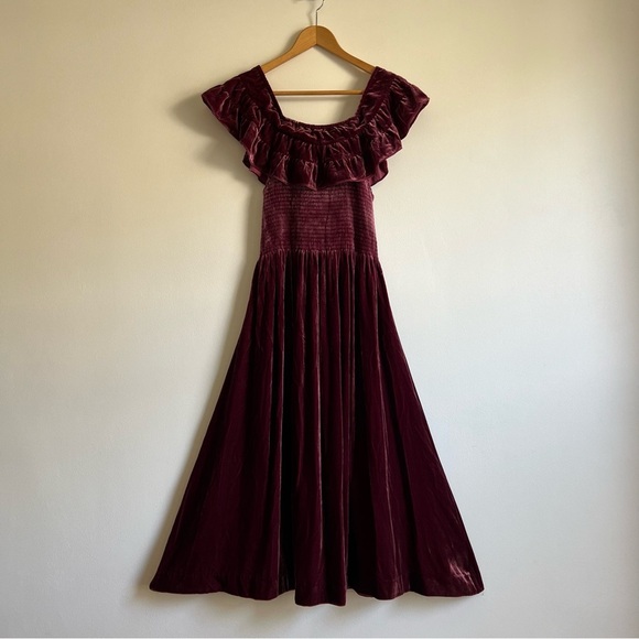 Hill House Akilah Nap Dress in Burgundy Velvet - Picture 4 of 16